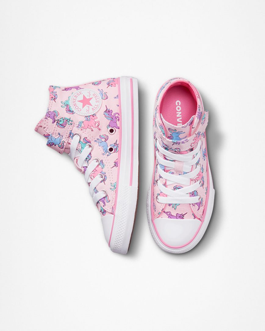 Girls' Converse Chuck Taylor All Star Easy-On Unicorns High Top Shoes Pink / Blue | AU 95E04U